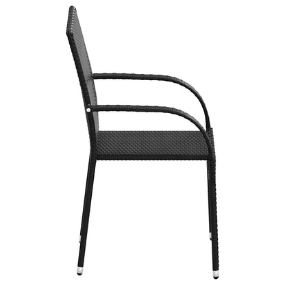 Stapelbare Gartenstühle 4 Stk. Poly Rattan Schwarz