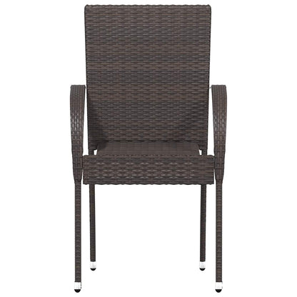 Stapelbare Gartenstühle 6 Stk. Poly Rattan Braun