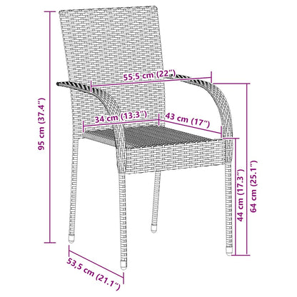 Stapelbare Gartenstühle 6 Stk. Poly Rattan Braun
