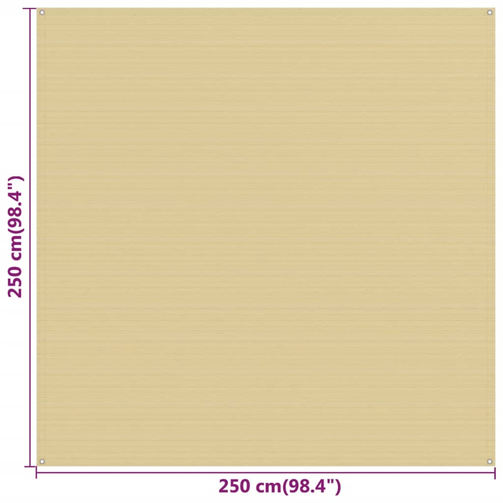 Zeltteppich Beige 250x250 cm HDPE - Pazzar.ch