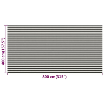 Zeltteppich Anthrazit und Weiß 400x800 cm HDPE - Pazzar.ch