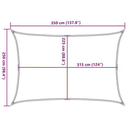 Sonnensegel 160 g/m² Anthrazit 2,5x3,5 m HDPE - Pazzar.ch