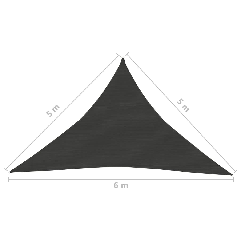 Sonnensegel 160 g/m² Anthrazit 5x5x6 m HDPE - Pazzar.ch