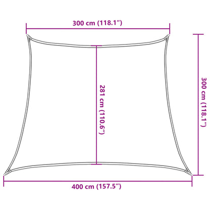 Sonnensegel 160 g/m² Anthrazit 3/4x3 m HDPE - Pazzar.ch