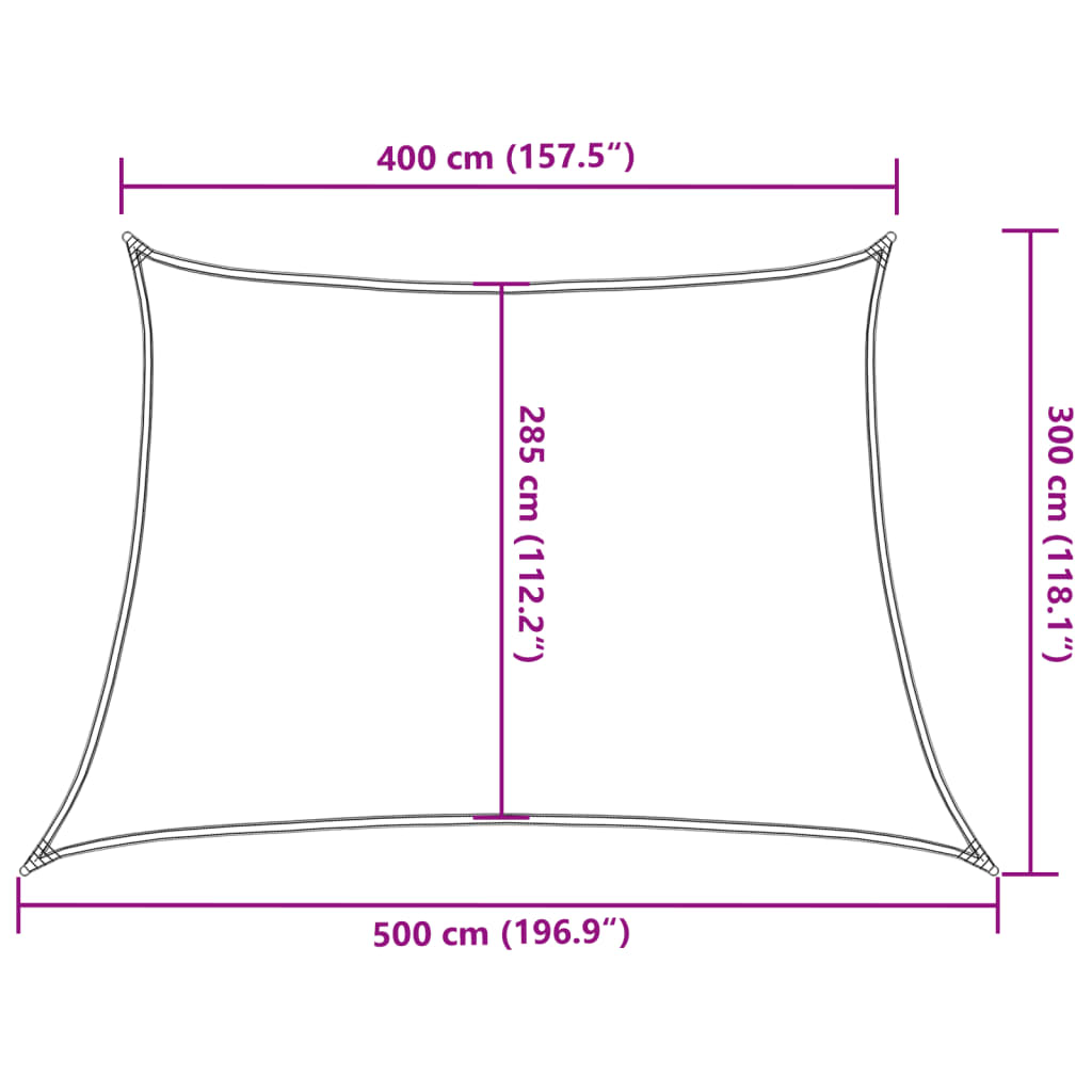 Sonnensegel 160 g/m² Anthrazit 4/5x3 m HDPEE - Pazzar.ch