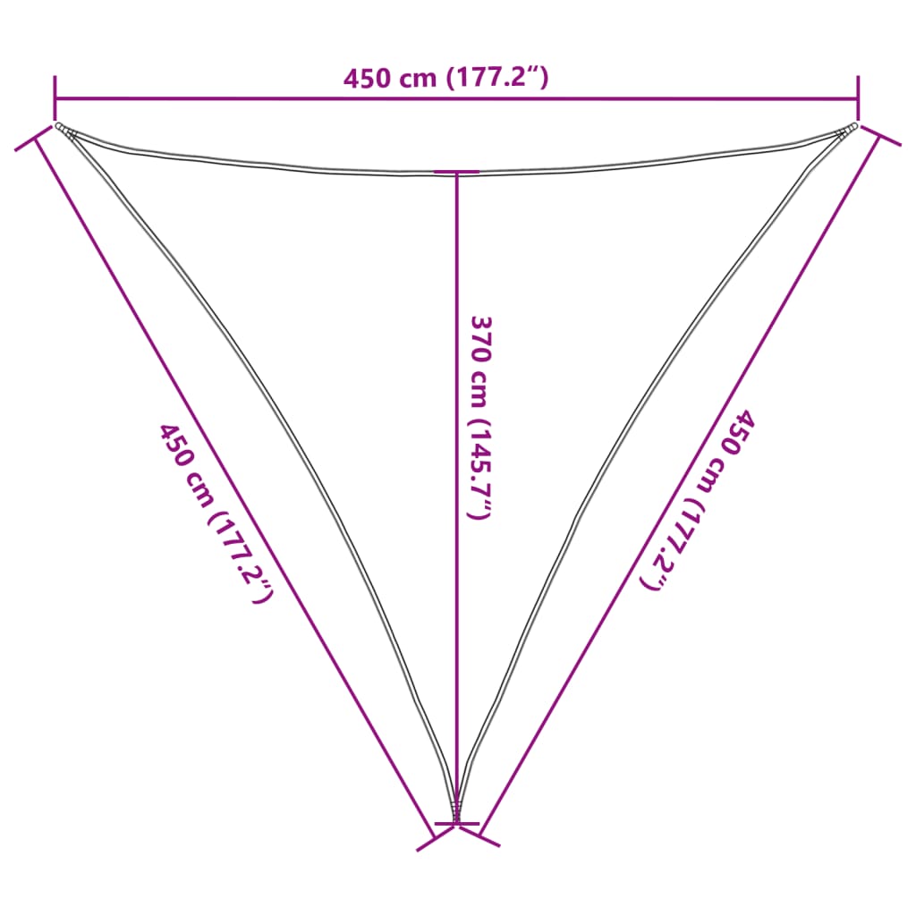 Sonnensegel 160 g/m² Beige 4,5x4,5x4,5 m HDPE - Pazzar.ch
