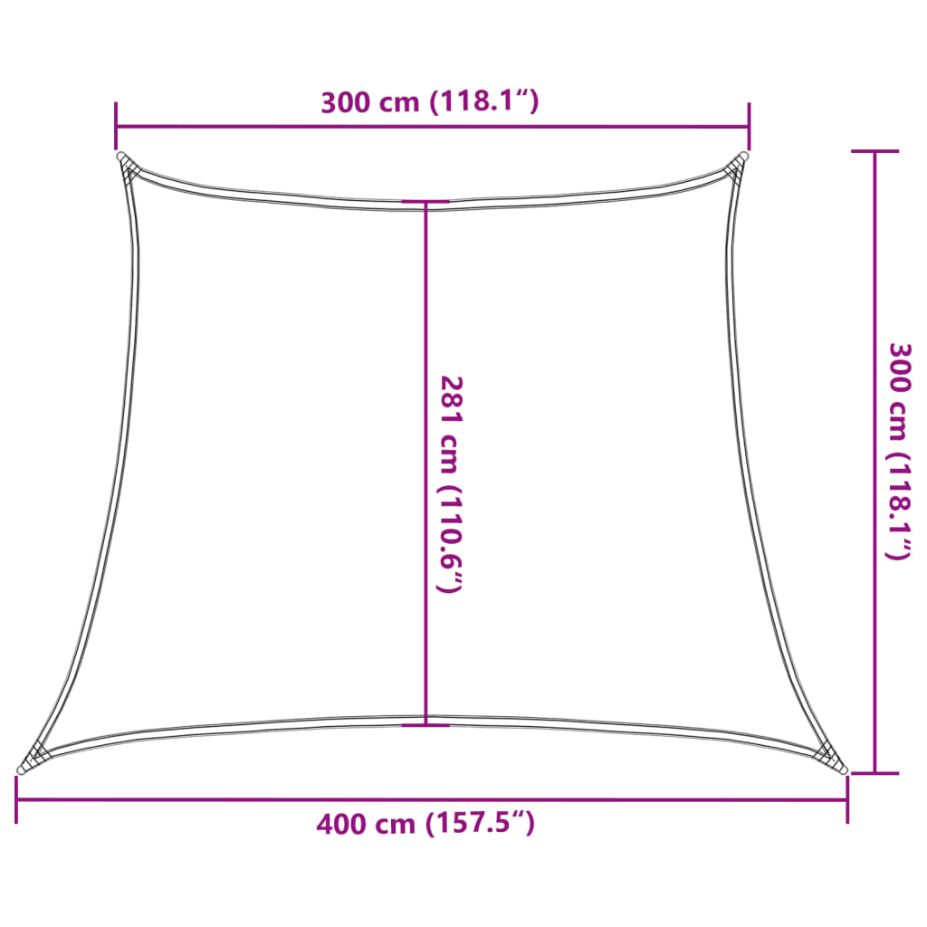 Sonnensegel 160 g/m² Beige 3/4x3 m HDPE - Pazzar.ch