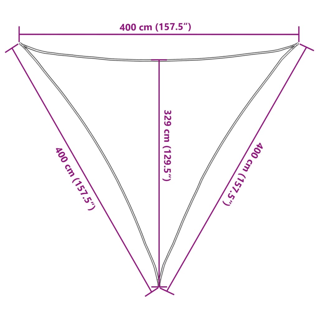 Sonnensegel 160 g/m² Creme 4x4x4 m HDPE - Pazzar.ch
