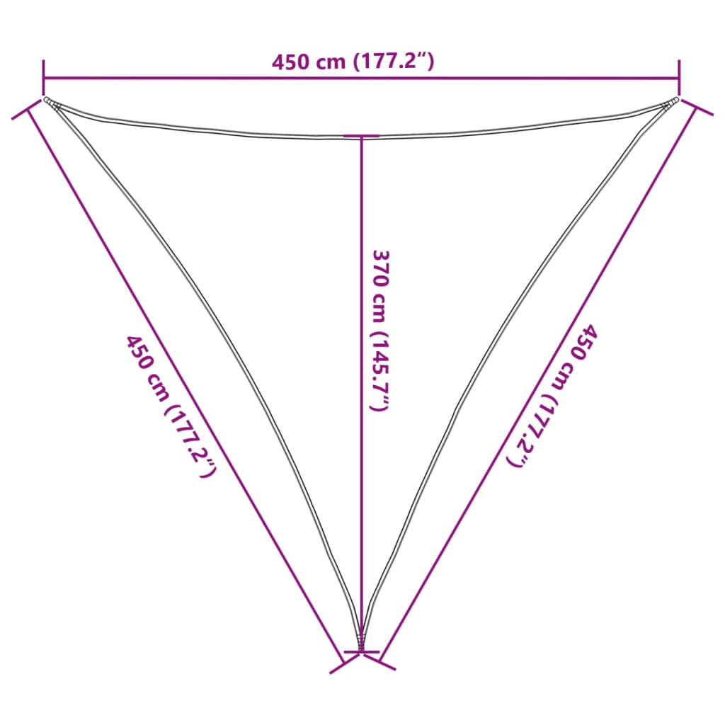 Sonnensegel 160 g/m² Creme 4,5x4,5x4,5 m HDPE