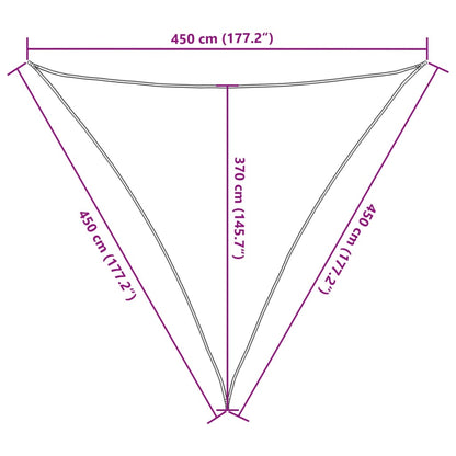 Sonnensegel 160 g/m² Creme 4,5x4,5x4,5 m HDPE - Pazzar.ch