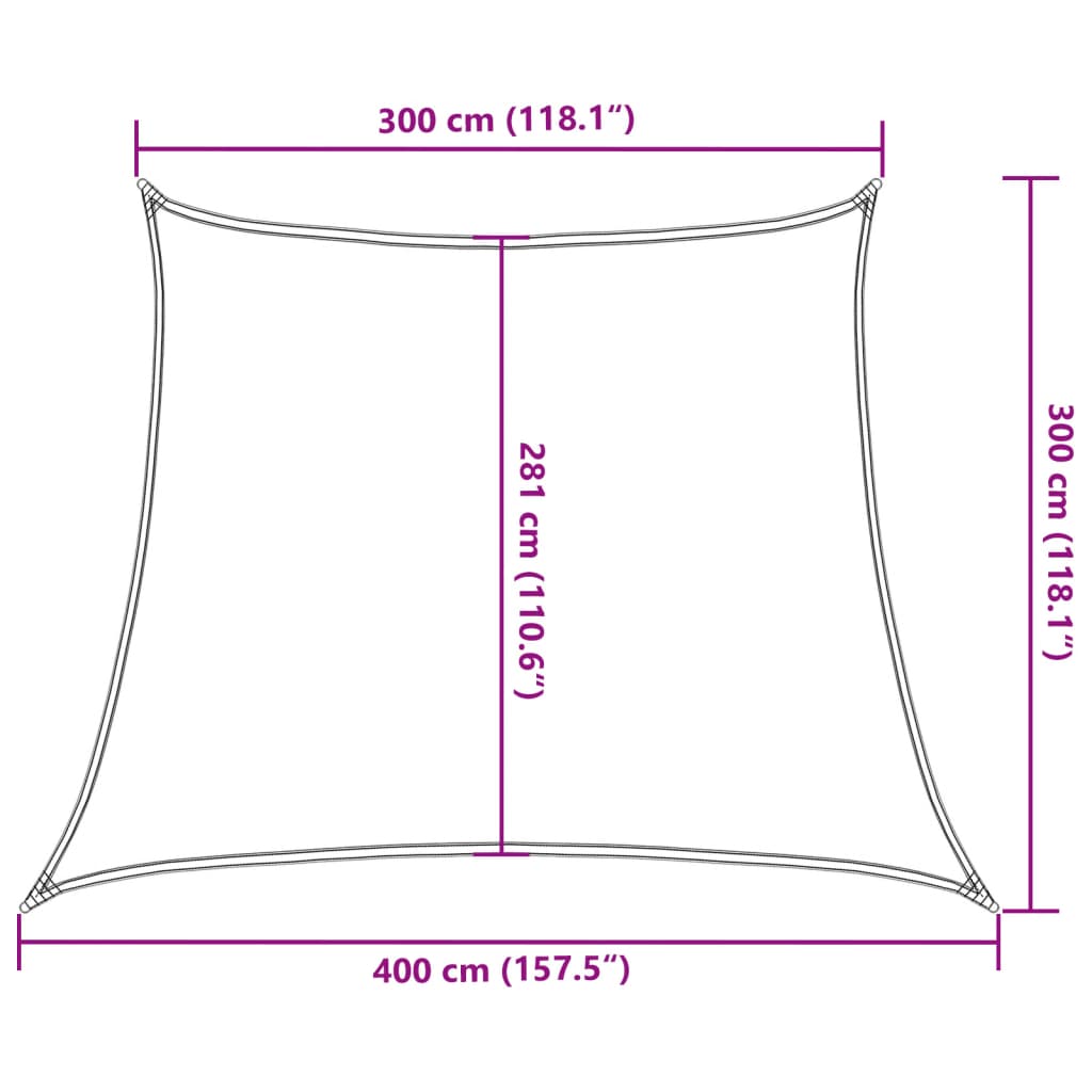 Sonnensegel 160 g/m² Creme 3/4x3 m HDPE - Pazzar.ch