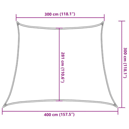 Sonnensegel 160 g/m² Creme 3/4x3 m HDPE - Pazzar.ch