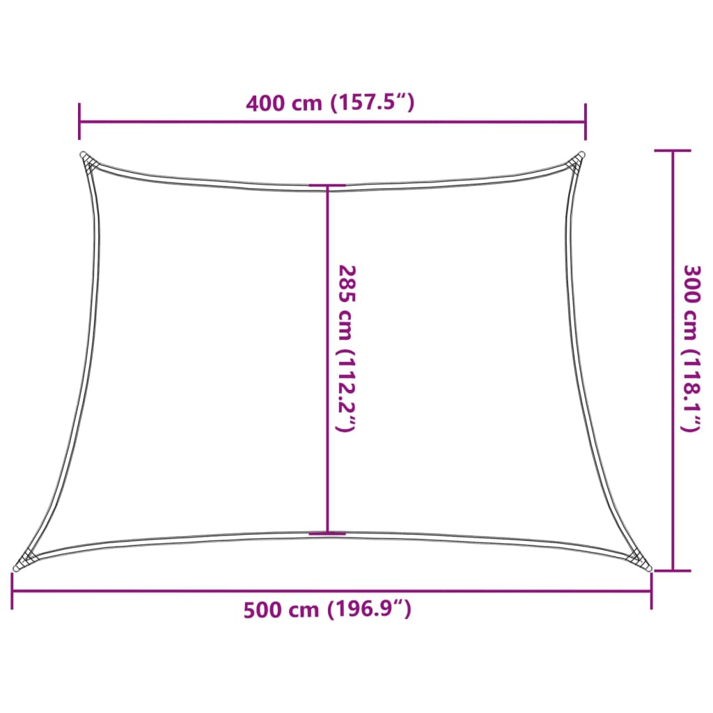 Sonnensegel 160 g/m² Cremeweiß 4/5x3 m HDPE - Pazzar.ch