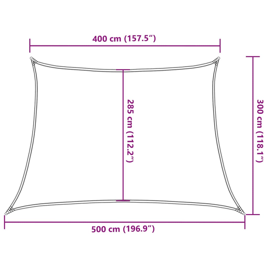 Sonnensegel 160 g/m² Weiß 4/5x3 m HDPE - Pazzar.ch