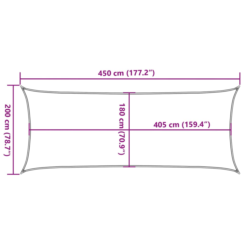 Sonnensegel 160 g/m² Taupe 2x4,5 m HDPE - Pazzar.ch