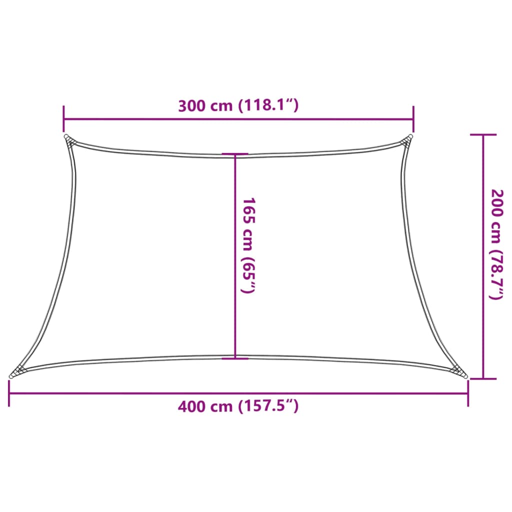 Sonnensegel 160 g/m² Blau 3/4x2 m HDPE - Pazzar.ch