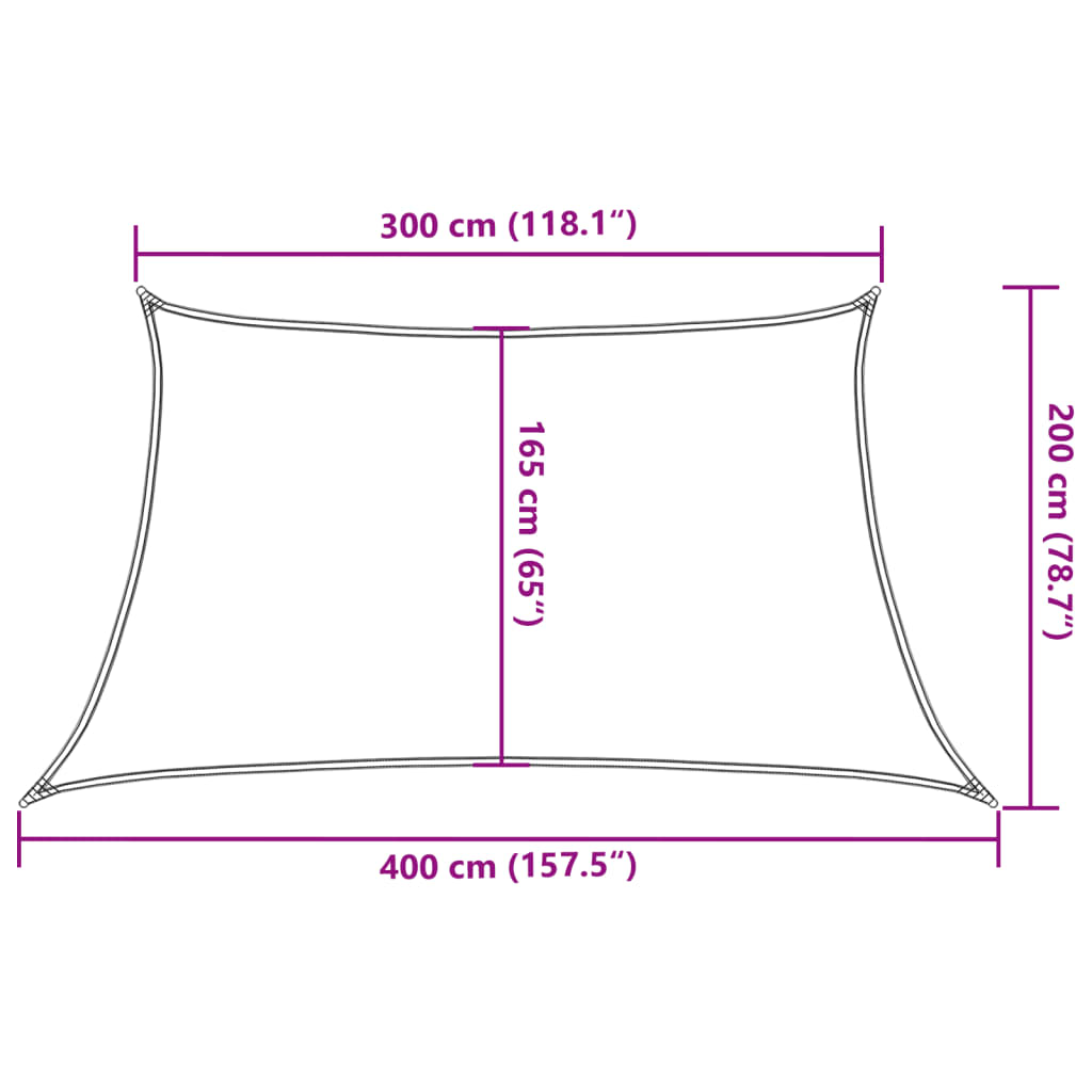 Sonnensegel 160 g/m² Gelb 3/4x2 m HDPE - Pazzar.ch