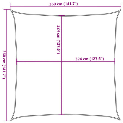 Sonnensegel 160 g/m² Rot 3,6x3,6 m HDPE - Pazzar.ch