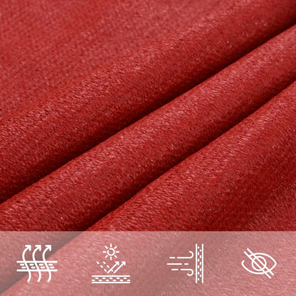 Sonnensegel 160 g/m² Rot 3,5x3,5x4,9 m HDPE - Pazzar.ch