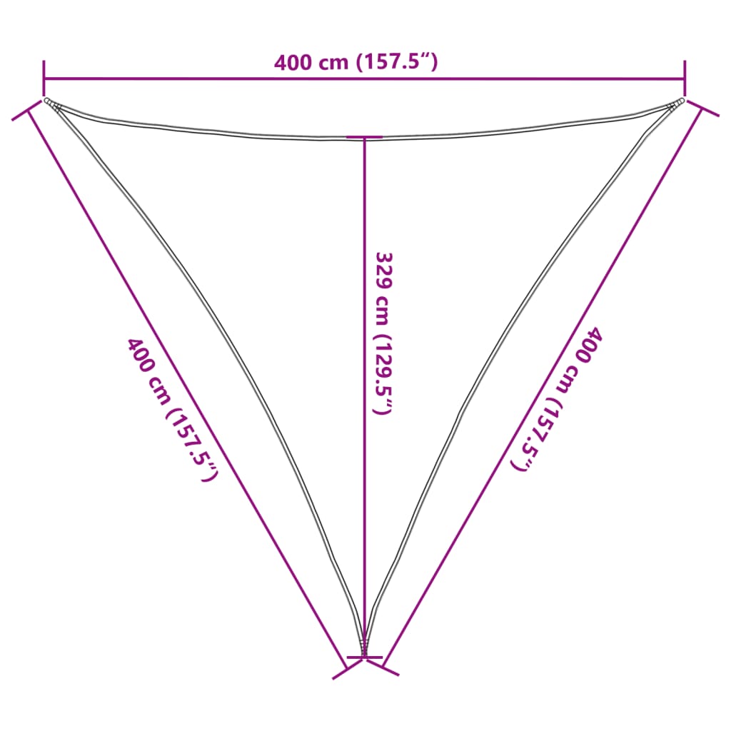 Sonnensegel 160 g/m² Rot 4x4x4 m HDPE - Pazzar.ch