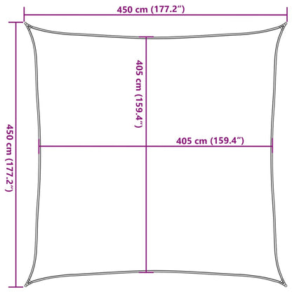 Sonnensegel 160 g/m² Schwarz 4,5x4,5 m HDPE - Pazzar.ch