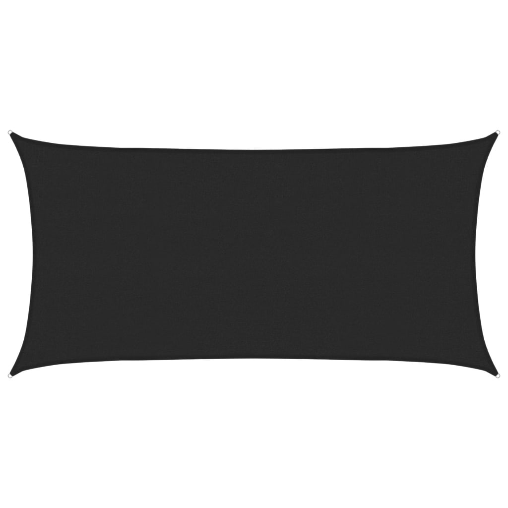 Sonnensegel 160 g/m² Schwarz 2x4 m HDPE - Pazzar.ch