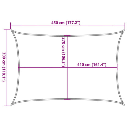 Sonnensegel 160 g/m² Schwarz 3x4,5 m HDPE - Pazzar.ch