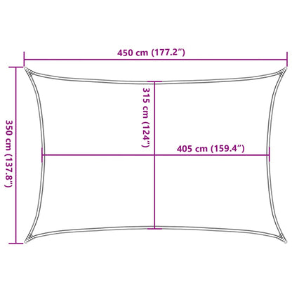 Sonnensegel 160 g/m² Schwarz 3,5x4,5 m HDPE - Pazzar.ch