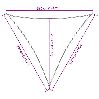 Sonnensegel 160 g/m² Schwarz 3,6x3,6x3,6 m HDPE - Pazzar.ch