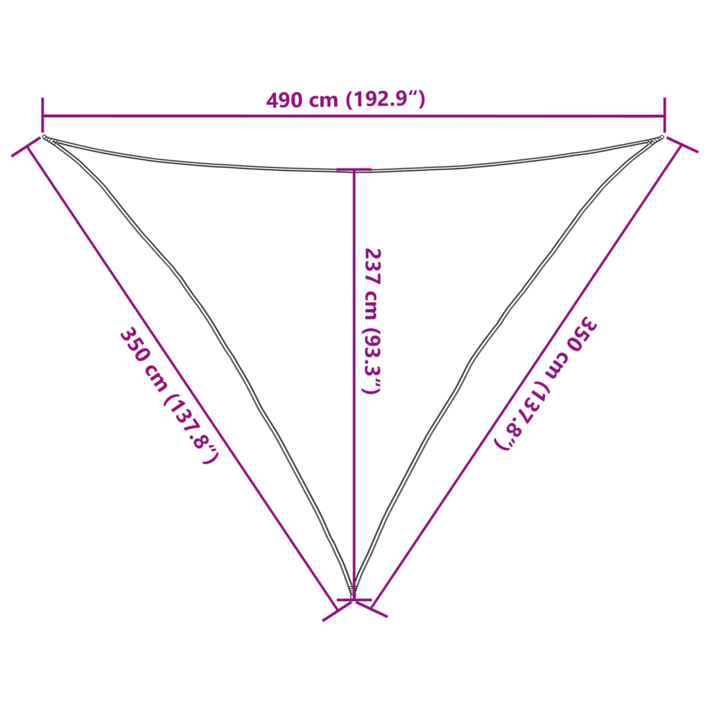 Sonnensegel 160 g/m² Schwarz 3,5x3,5x4,9 m HDPE - Pazzar.ch