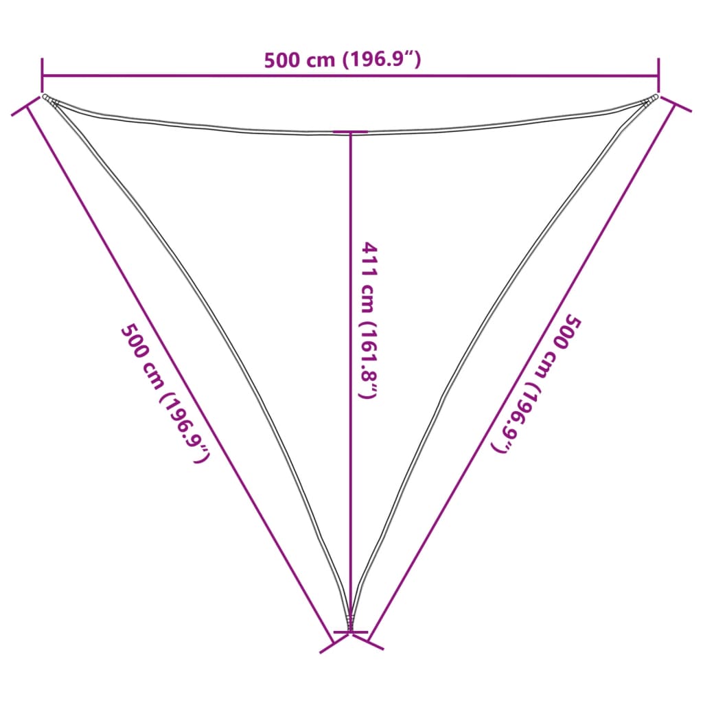 Sonnensegel 160 g/m² Braun 5x5x5 m HDPE