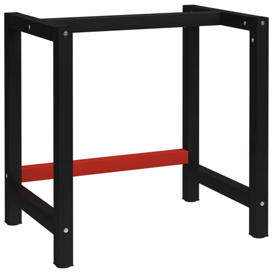 Werkbankgestell Metall 80x57x79 cm Schwarz und Rot - Pazzar.ch