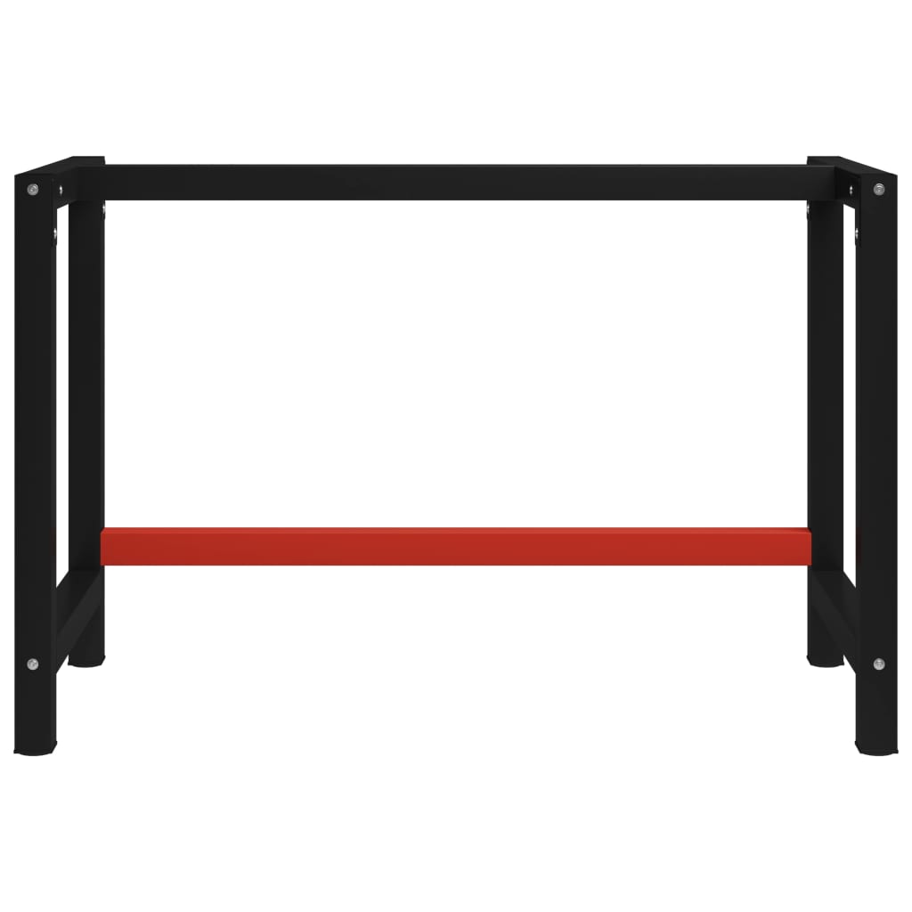 Werkbankgestell Metall 120x57x79 cm Schwarz und Rot - Pazzar.ch