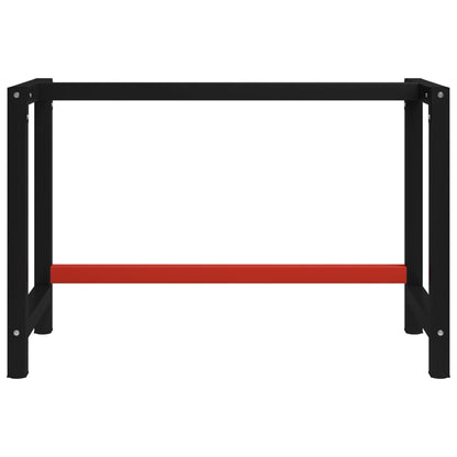 Werkbankgestell Metall 120x57x79 cm Schwarz und Rot - Pazzar.ch