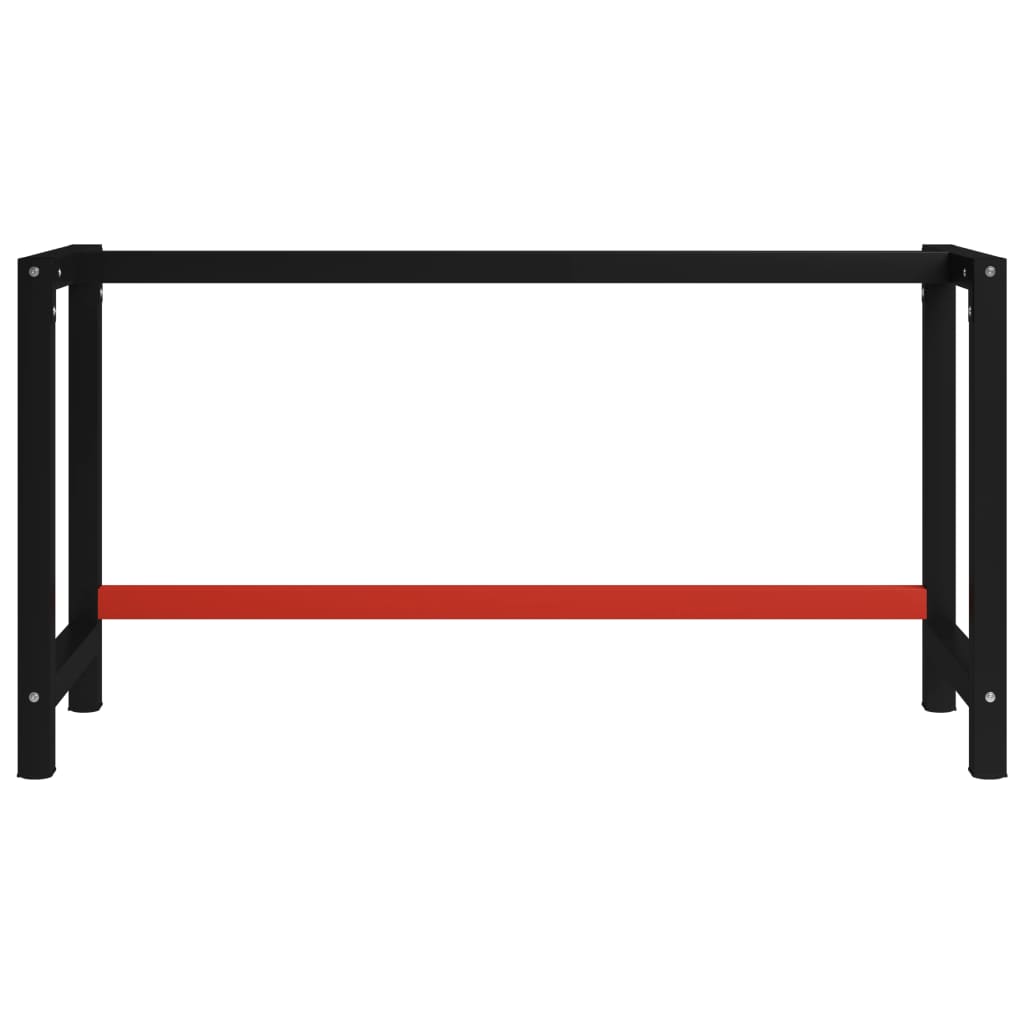 Werkbankgestell Metall 150x57x79 cm Schwarz und Rot - Pazzar.ch