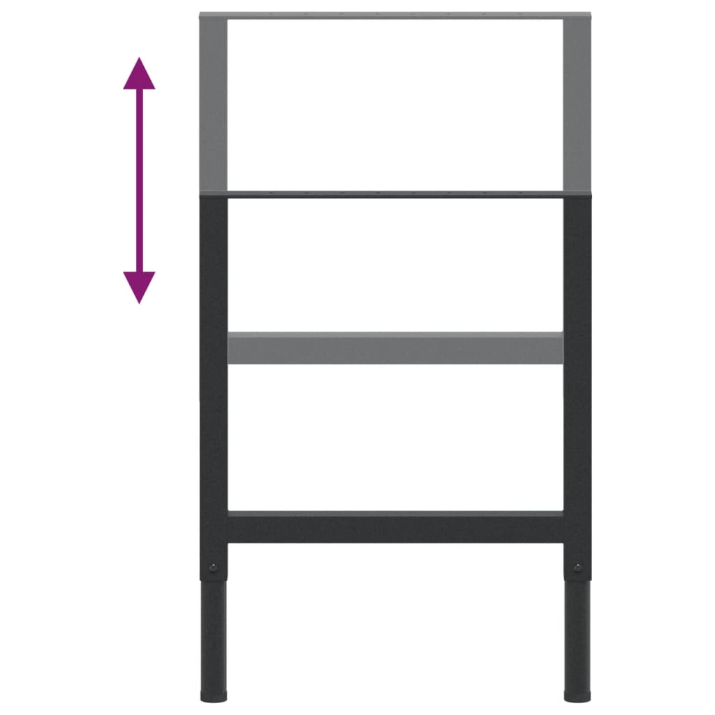 Werkbankgestell Verstellbar 2 Stk. Metall 55x(69-95,5) cm