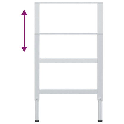 Werkbankgestell Verstellbar 2 Stk. Metall 55x(69-95,5) cm Grau - Pazzar.ch