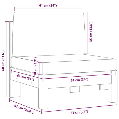 Mittelsofa mit Cremeweißen Kissen Massivholz Akazie