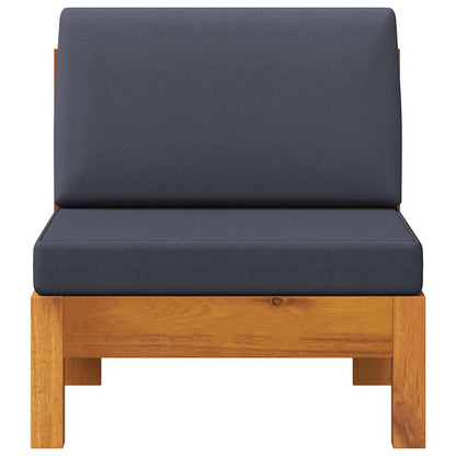 Mittelsofa mit Dunkelgrauen Kissen Massivholz Akazie
