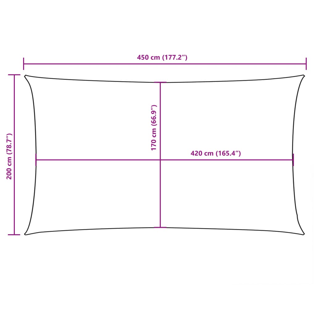 Sonnensegel Oxford-Gewebe Rechteckig 2x4,5 m Anthrazit - Pazzar.ch