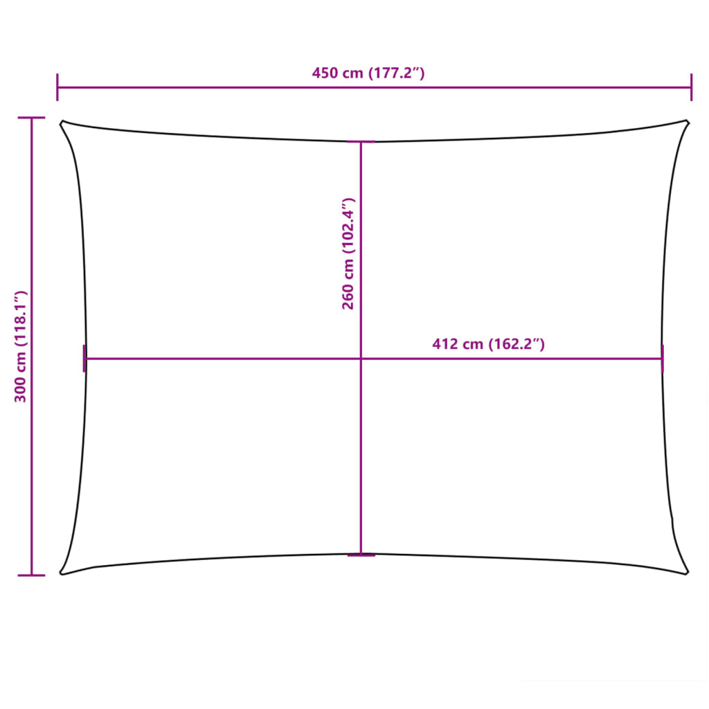 Sonnensegel Oxford-Gewebe Rechteckig 3x4,5 m Anthrazit - Pazzar.ch