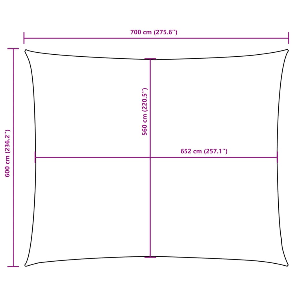 Sonnensegel Oxford-Gewebe Rechteckig 6x7 m Anthrazit - Pazzar.ch