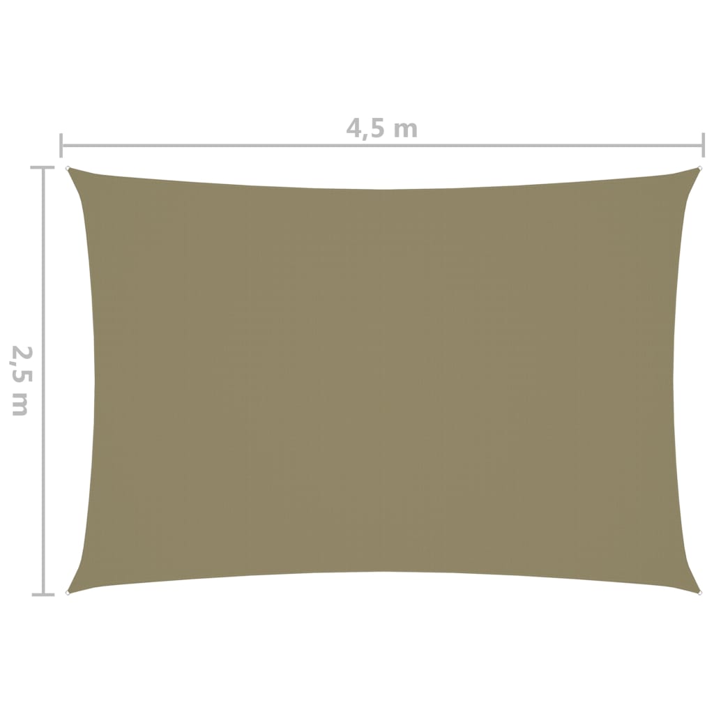 Sonnensegel Oxford-Gewebe Rechteckig 2,5x4,5 m Beige