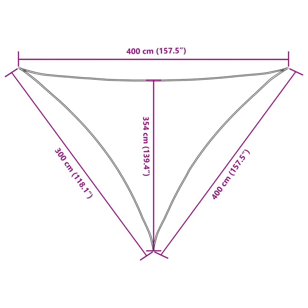 Sonnensegel Oxford-Gewebe Dreieckig 3x4x4 m Creme - Pazzar.ch