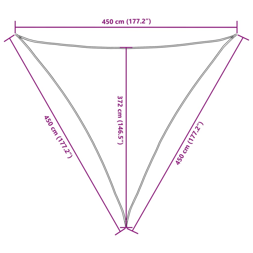 Sonnensegel Oxford-Gewebe Dreieckig 4,5x4,5x4,5 m Creme - Pazzar.ch