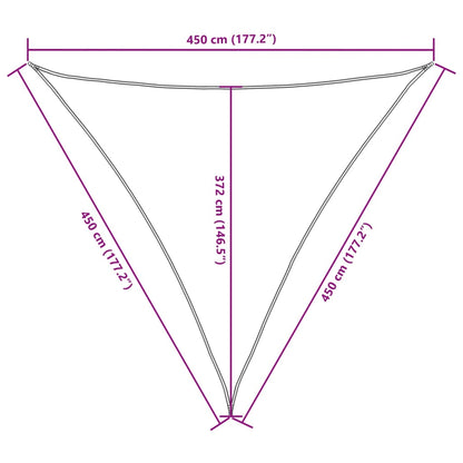 Sonnensegel Oxford-Gewebe Dreieckig 4,5x4,5x4,5 m Creme - Pazzar.ch