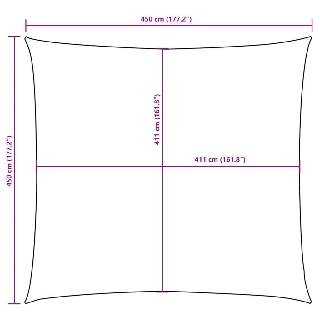 Sonnensegel Oxford-Gewebe Quadratisch 4,5x4,5 m Weiß - Pazzar.ch