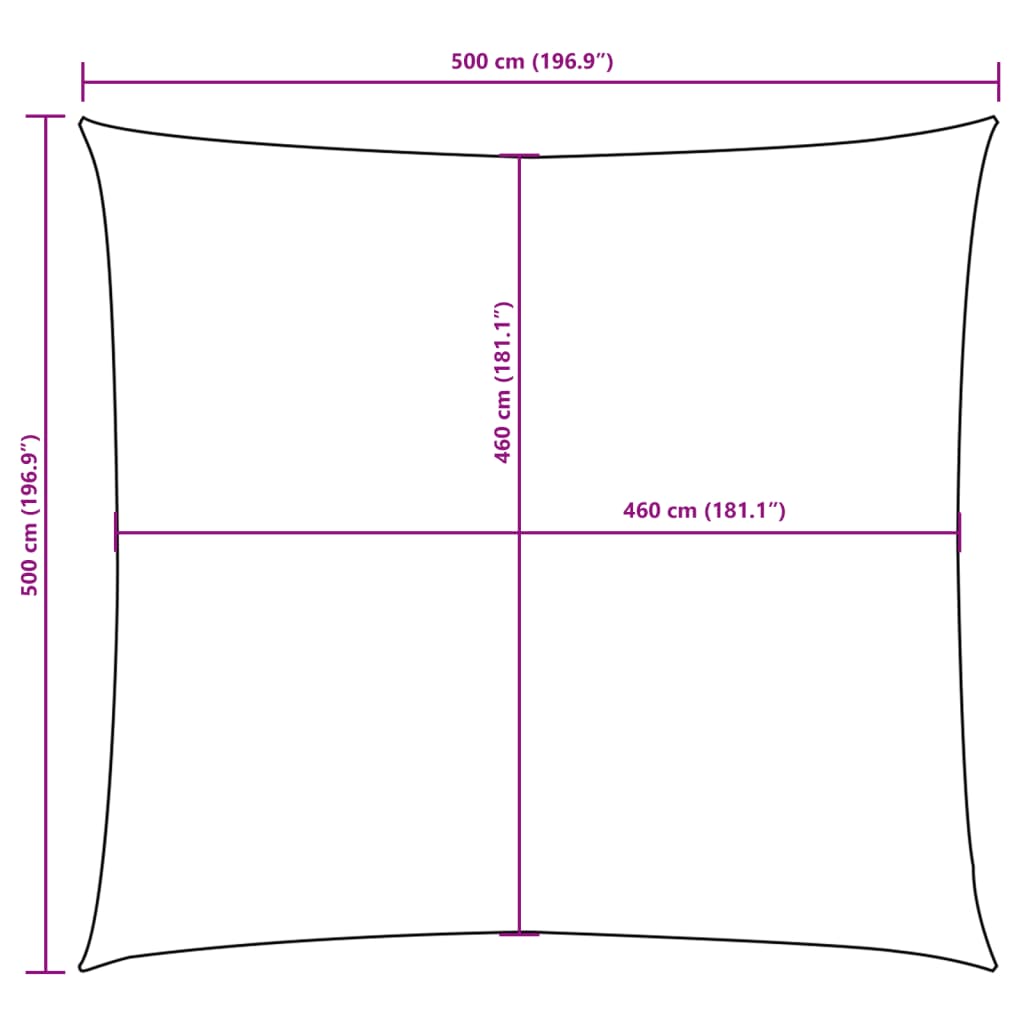 Sonnensegel Oxford-Gewebe Quadratisch 5x5 m Weiß - Pazzar.ch