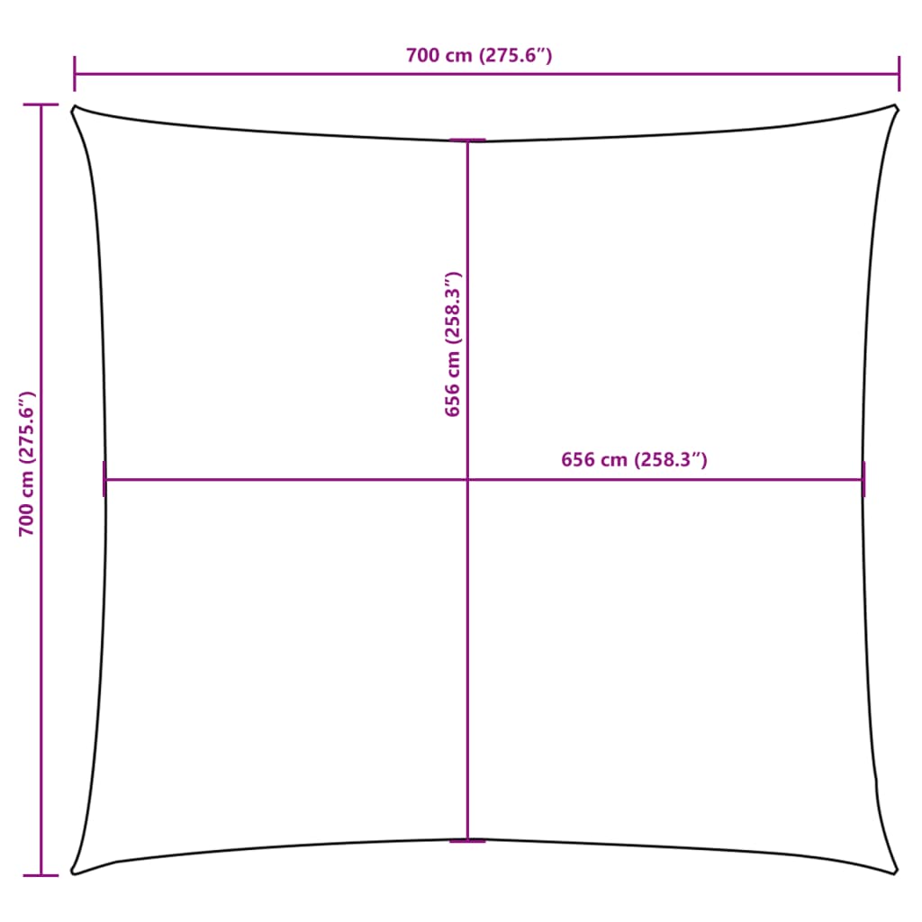 Sonnensegel Oxford-Gewebe Quadratisch 7x7 m Weiß - Pazzar.ch