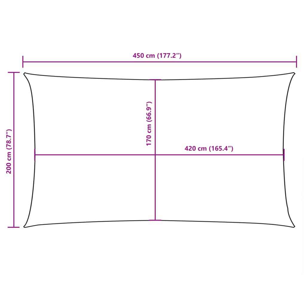 Sonnensegel Oxford-Gewebe Rechteckig 2x4,5 m Weiß - Pazzar.ch